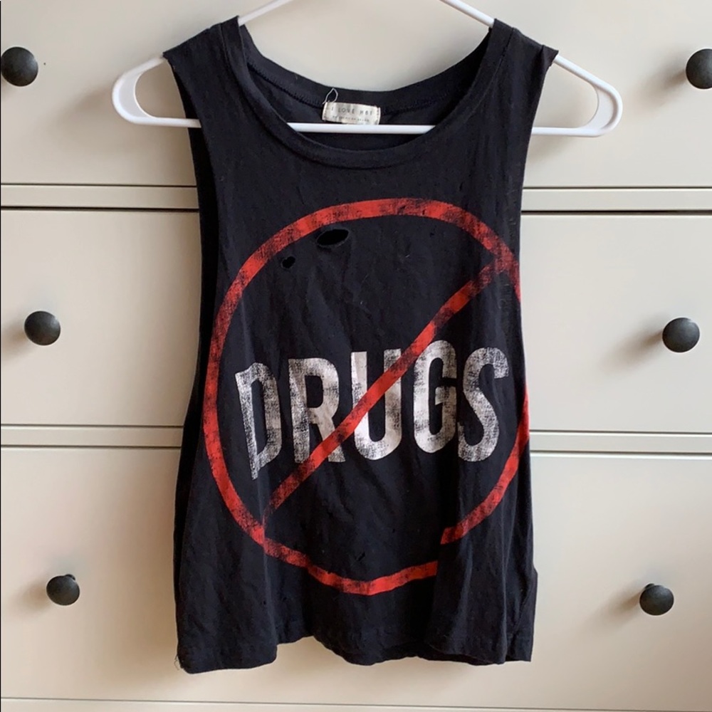 No Drugs Distressed Tank